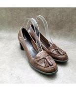 Nine &amp; Company Womens Best Of All Sz 10 M Brown Leather Slip On Block He... - $24.99