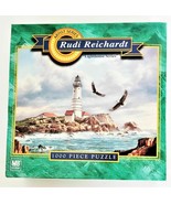 Hasbro-Jigsaw Puzzle, Rudi Reichardt &quot;Boston Lighthouse&quot; 1000 Pieces - $9.79