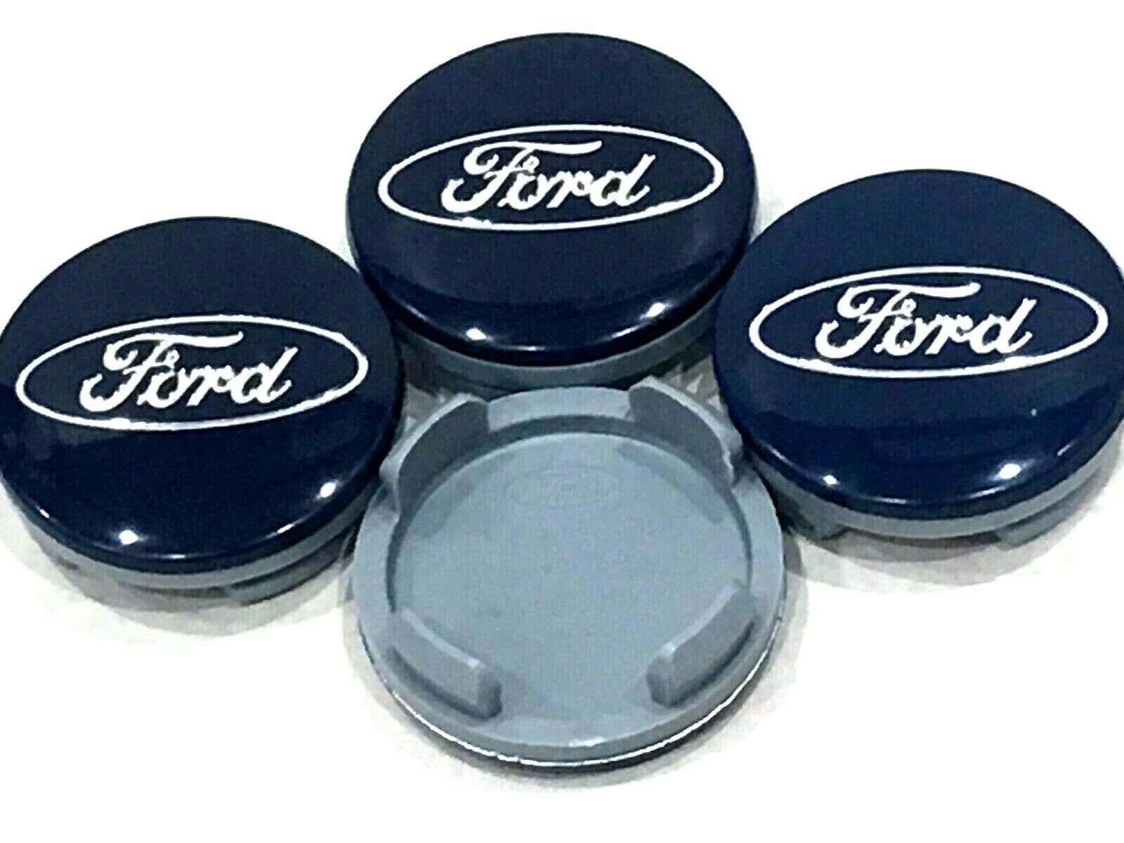 4Pcs, Ford Center Cap 54MM / 2.13" Blue Chrome logo Focus CMax