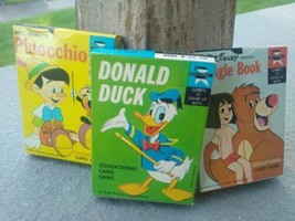3 packs Donald Duck Jungle Book Pinocchio Card Game Ed-U-Cards  - $19.99
