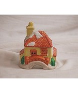Classic Style Bisque Orange Roof Village House Cabin Christmas Holiday T... - $12.86