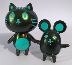 Baketan Green Shimmer Cat and Mouse Set RARE and LIMITED Set image 1