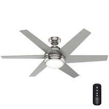 Hunter Sotto 52-in Brushed Nickel LED Indoor Ceiling Fan with Light Remote  - $254.99