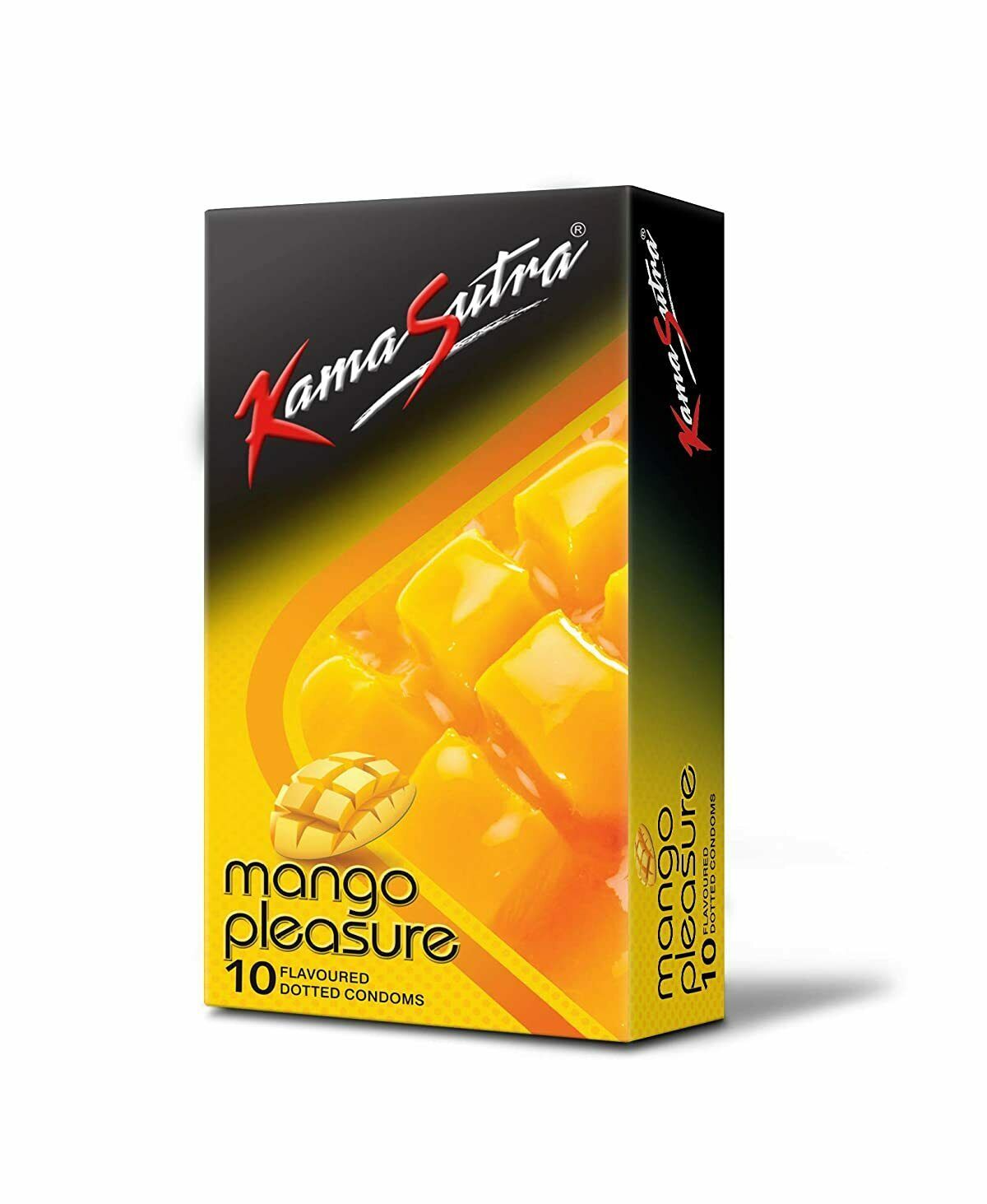 KamaSutra Mango Pleasure Flavoured Condoms - 10 Count (Pack of 1)