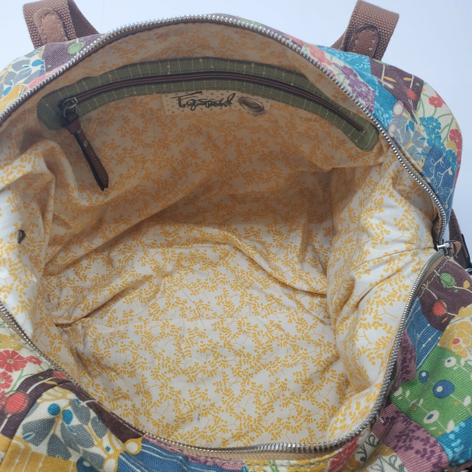 fossil canvas shoulder bag