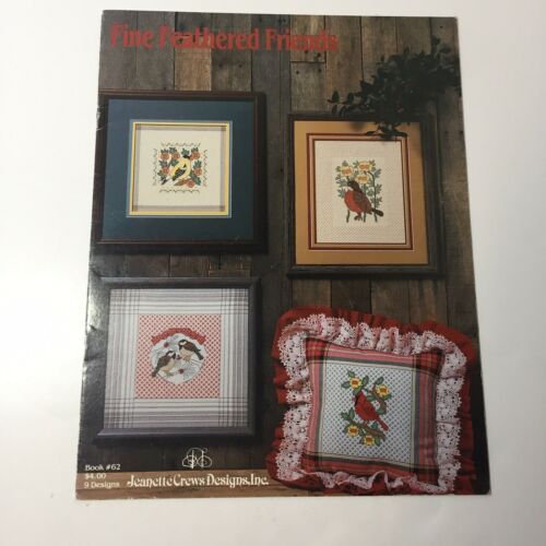Fine Feathered Friends Cross Stitch Pattern Book Jeanette Crews Designs Birds - $9.74