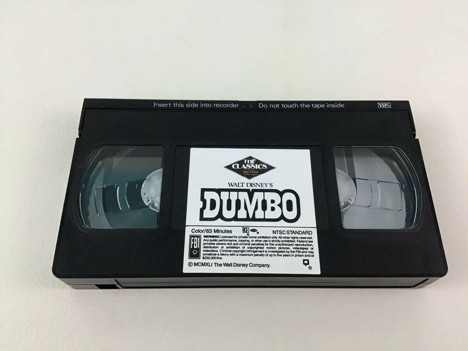 Dumbo Rare Cover Alternate VHS Black Diamond Disney Vintage 1988 Pink ...