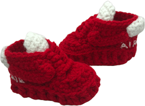 32.Baby Crochet Red Air  Sneaker Shoes
