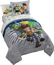 Kids Bedding Set Twin Bed 5-PC Toy Story 4 Woody Buzz Lightyear Comforte... - $74.91