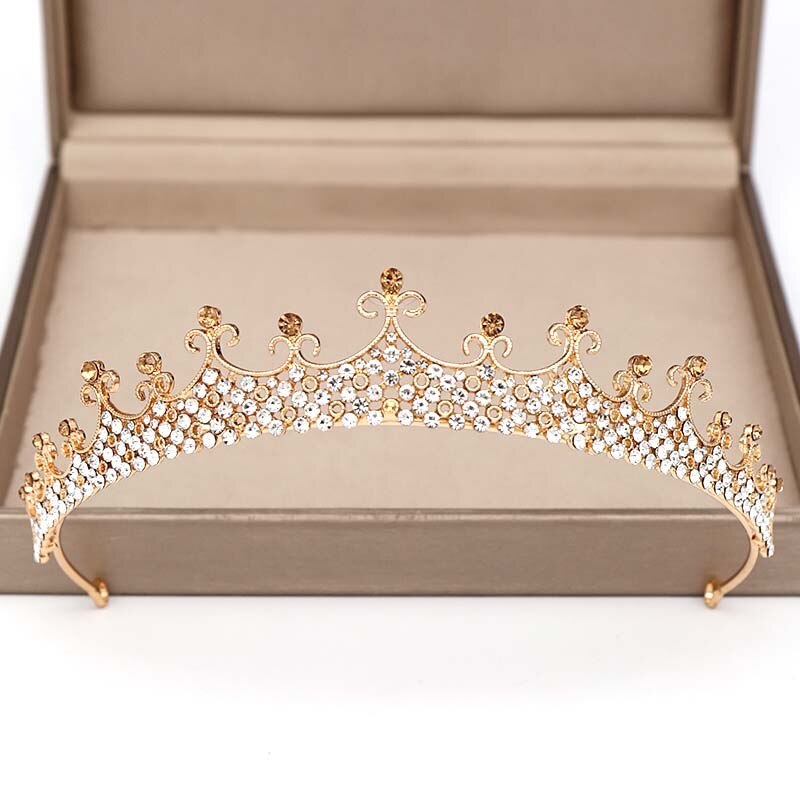 New Arrivals Gold/Silver Color Flower Crystal Tiara Crown Princess Queen Diadem