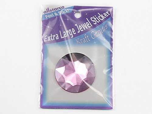 50mm Pink H112 Extra Large Self Adhesive Round Jewels - 2 Pieces
