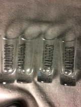 (4)  CAZADORES TEQUILA SHOT GLASSES--TALL SLENDER----FREE SHIP--VGC - $20.81