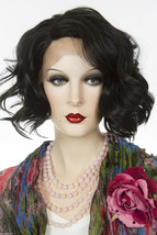 Ash Black Brunette Medium Short Lace Front Monofilament Wavy Wigs - $68.61