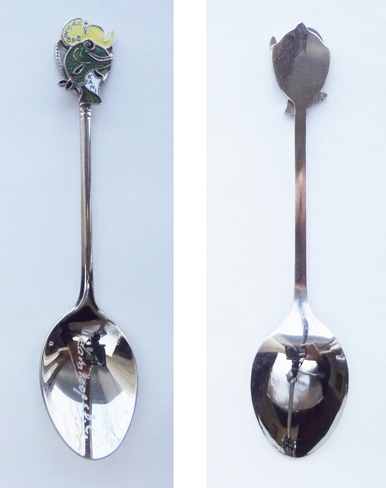 Collector Souvenir Spoon Canada BC Kamloops Kami the Trout Cloisonne