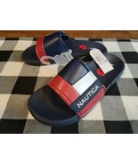 Nautica Bower Athletic Adjustable Slides Sandals, Mens Size 10 Navy Whit... - $32.95