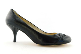 MICHAEL KORS Size 9 Black Logo Toe Mid Heel Pumps Shoes - £46.70 GBP