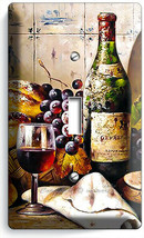 French Aged Wine Cheese Grapes Bread Light Single Switch Plates Kitchen Hd Decor - $10.22