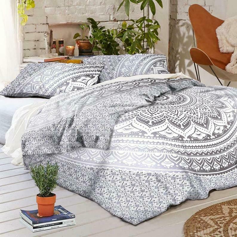 Indian Hippie Gypsy Cotton Mandala Bedding Set Duvet Cover King Size Quilt Cover