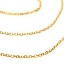 18K YELLOW GOLD CHAIN 1.0 MM ROLO ROUND CIRCLE LINK, 15.7 INCHES, MADE IN ITALY image 3
