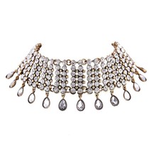 Rhinestone Choker Necklace for Women ZA 2017 Vintage Silver Crystal Boho... - $17.44