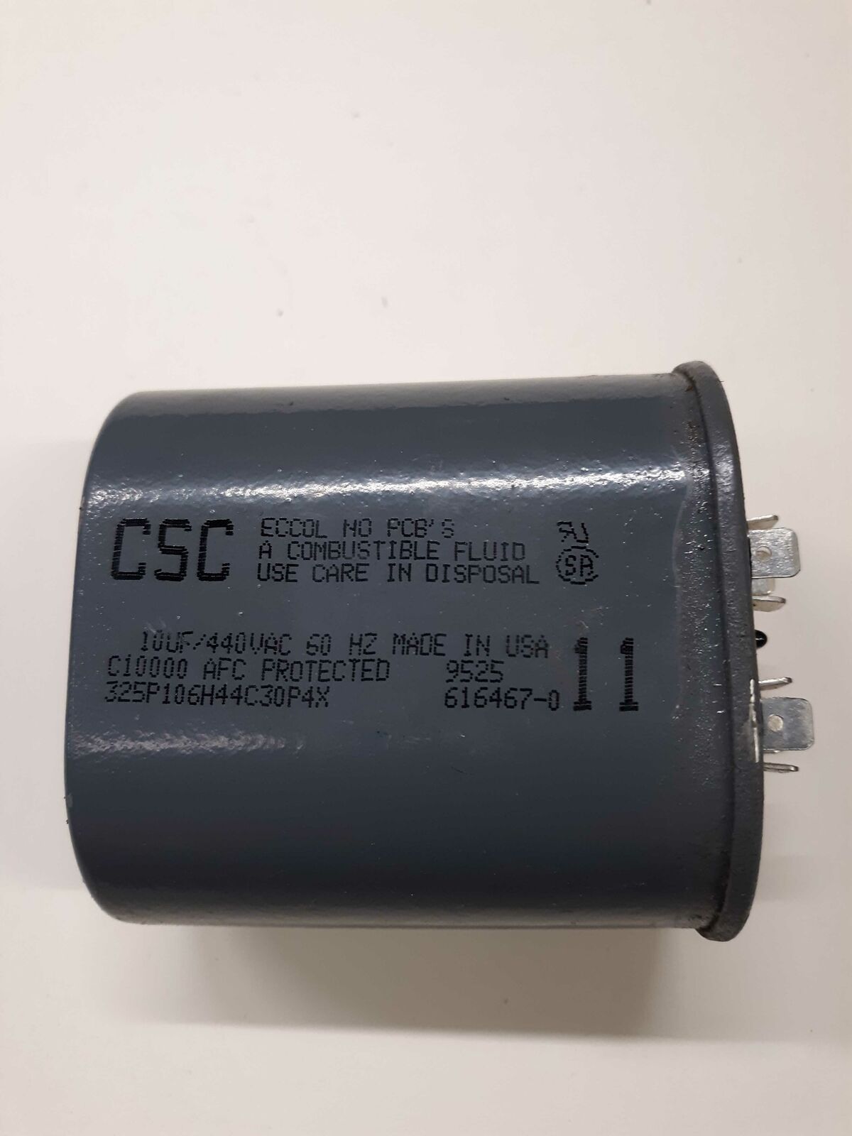 CSC 325P106H44C30P4X 10UF/440 VAC Run Capacitor - Capacitors