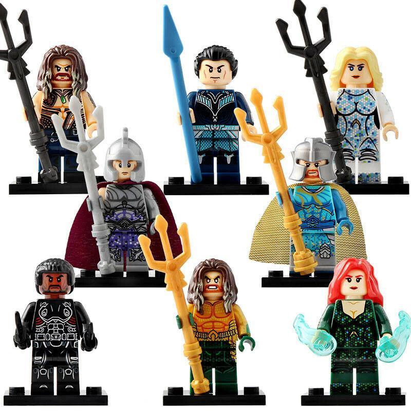 8pcs/set Aquaman King of Atlantis Minifigure Orm Mera Atlanna Manta ...