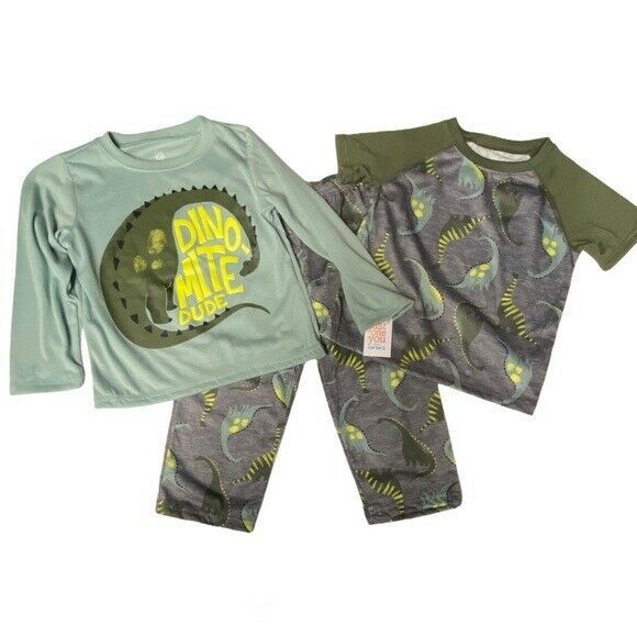 Just One You by Carter's 3PC Green Dino Pajama Set Toddler NWT Size 4T - $17.99
