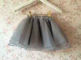Flower Girl Skirts, Baby Tutu Skirt, Gray Infant Tulle Skirt image 4