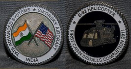 RARE SIKORSKY INDIA FACTORY PARTNERSHIP ON S-92 HELO CHALLENGE COIN - $19.79