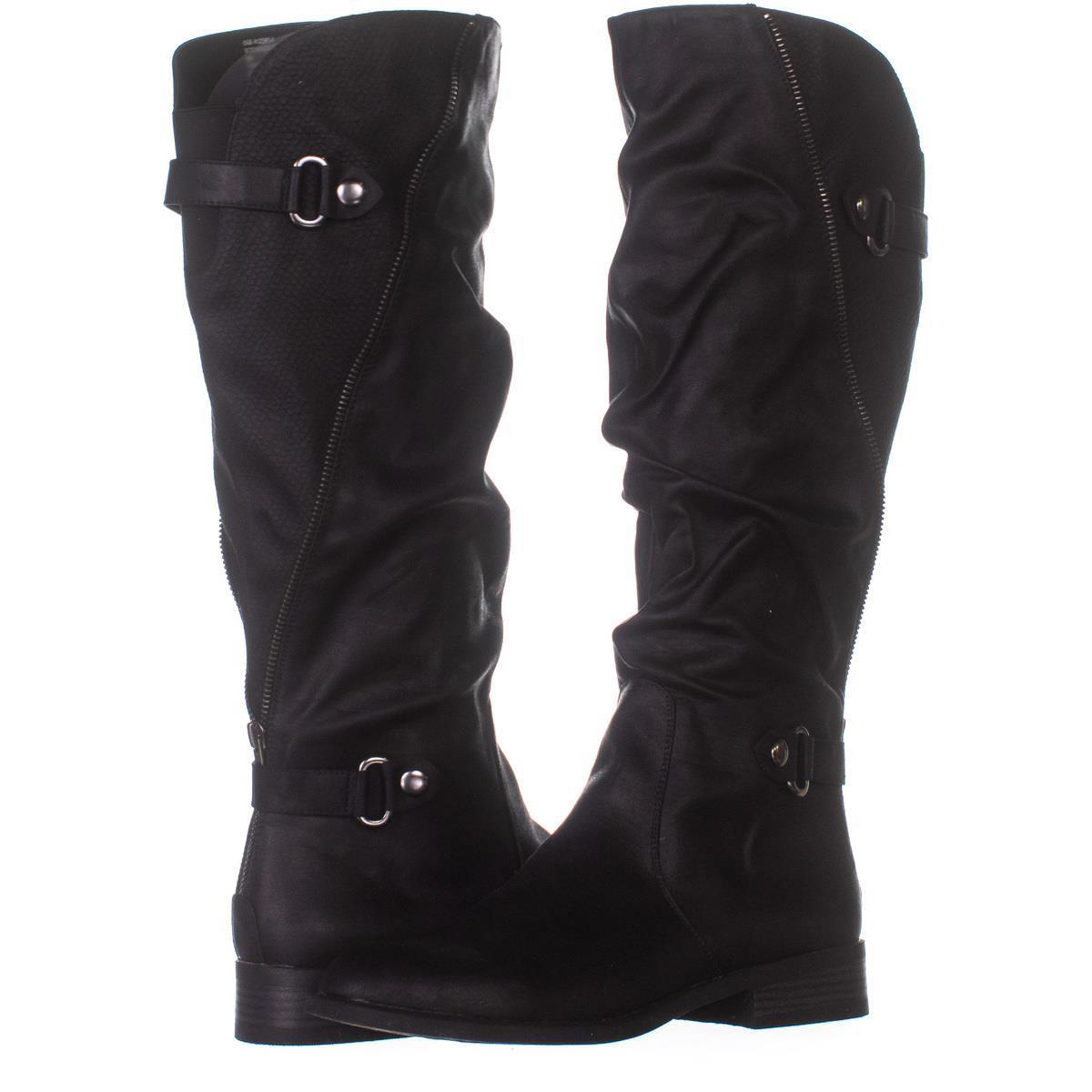 White Mountain Leto Slouch Knee High Boots 849, Black, 9 US Boots