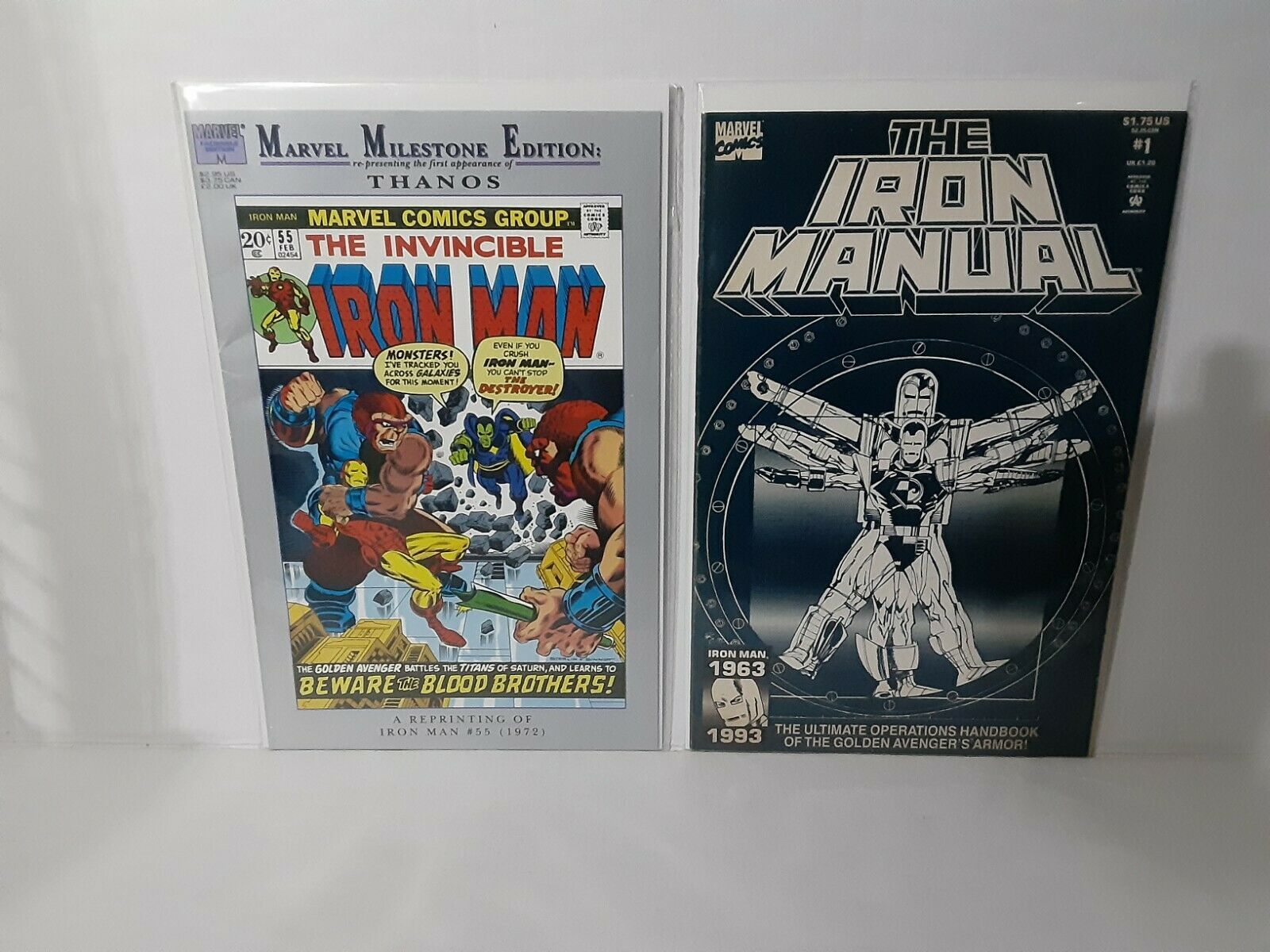 Primary image for IRON MAN: #55 FIRST THANOS + #1, SPIDER-MAN , #600, IRON MANUAL - FREE SHIPPING