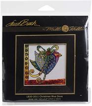Christmas Blue Dove Beaded Counted Cross Stitch Kit Mill Hill 2020 Laurel Burch  - $23.99