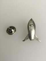 Rocket Ship Pewter Lapel Pin Badge Handmade In UK - $7.50