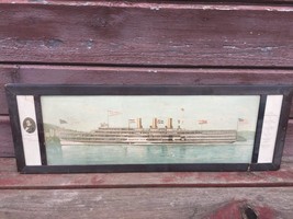 RARE 1913 Lithograph WASHINGTON IRVING Steamer Samuel Ward Stanton Framed - $296.95