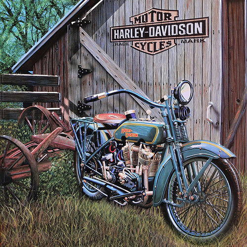 Vintage Harley Davidson Barn Farm Scene And 40 Similar Items