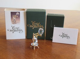 Swarovski Crystal Memories Gold Miniature Spinning Wheel 182169 Austria ... - $25.00