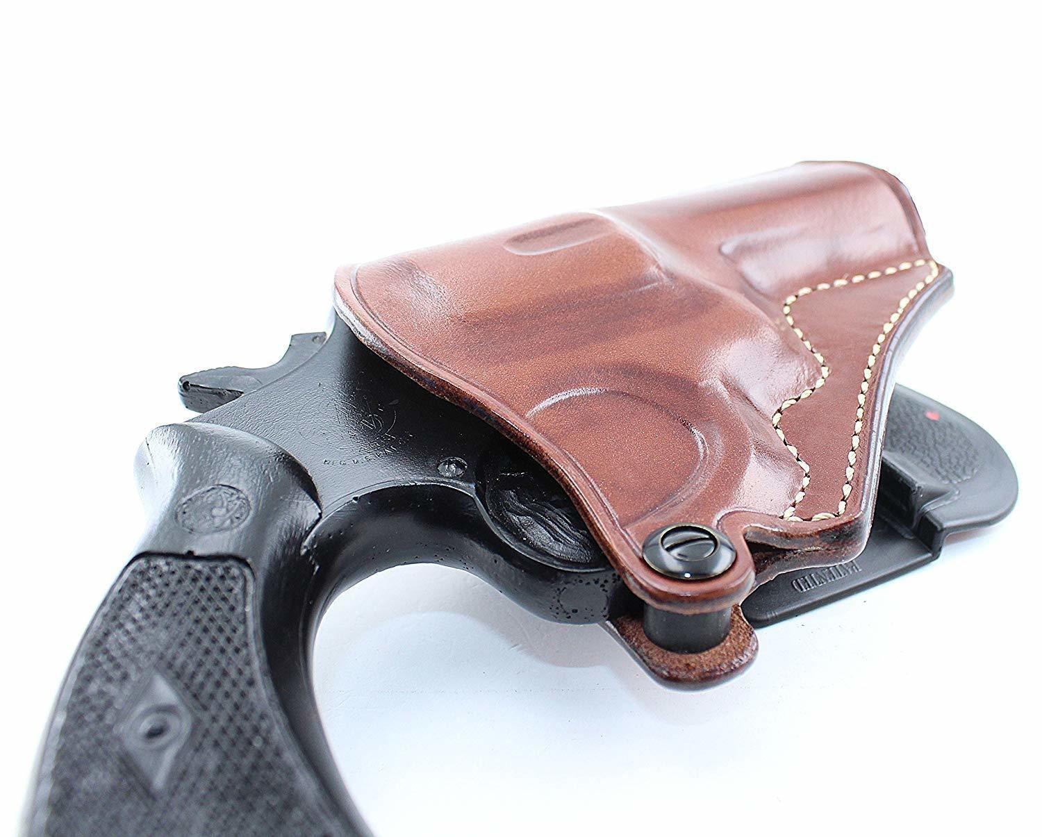 Leather Paddle Holster Fits SW Model 10 MP 38 Special Revolver 4''BBL