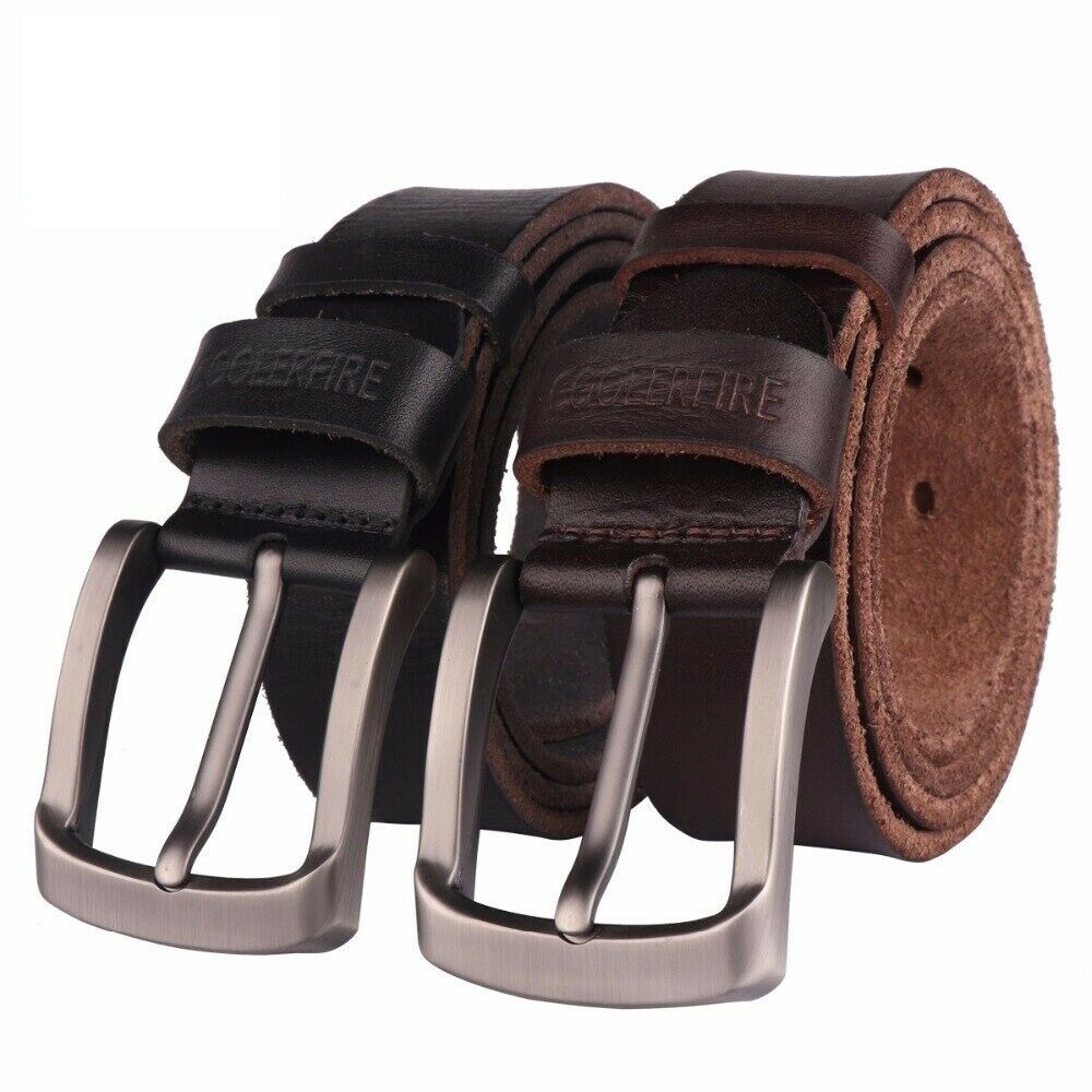Mens Genuine Leather Belts all Italian Top Full Grain Real Leather Casual Belt For Men Dress And Jeans 1.5 Inch Coolerfire 