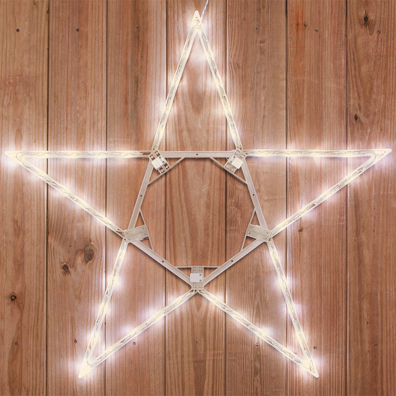 LED Lighted Christmas Star Hanging Warm White Bright Outdoor Decoration