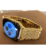 Custom 45mm Apple Watch Series 8 Stainless Steel 24K Gold Plated LTE+Blo... - $1,424.05
