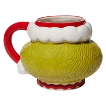 Santa Grinch Sculpted Mug Christmas Jumbo 32 oz Size Ceramic Green Dishwasher image 2
