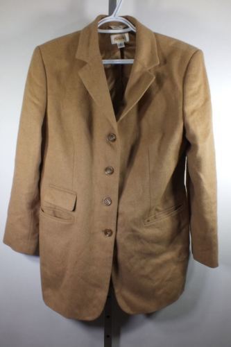 Talbots Camel Hair Jacket Sz 10 Light Brown Lined 4 Button C48