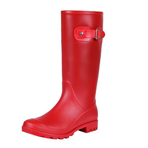 Women's Knee High Rain Boots - Fashion Waterproof Comfortable Outdoor ...