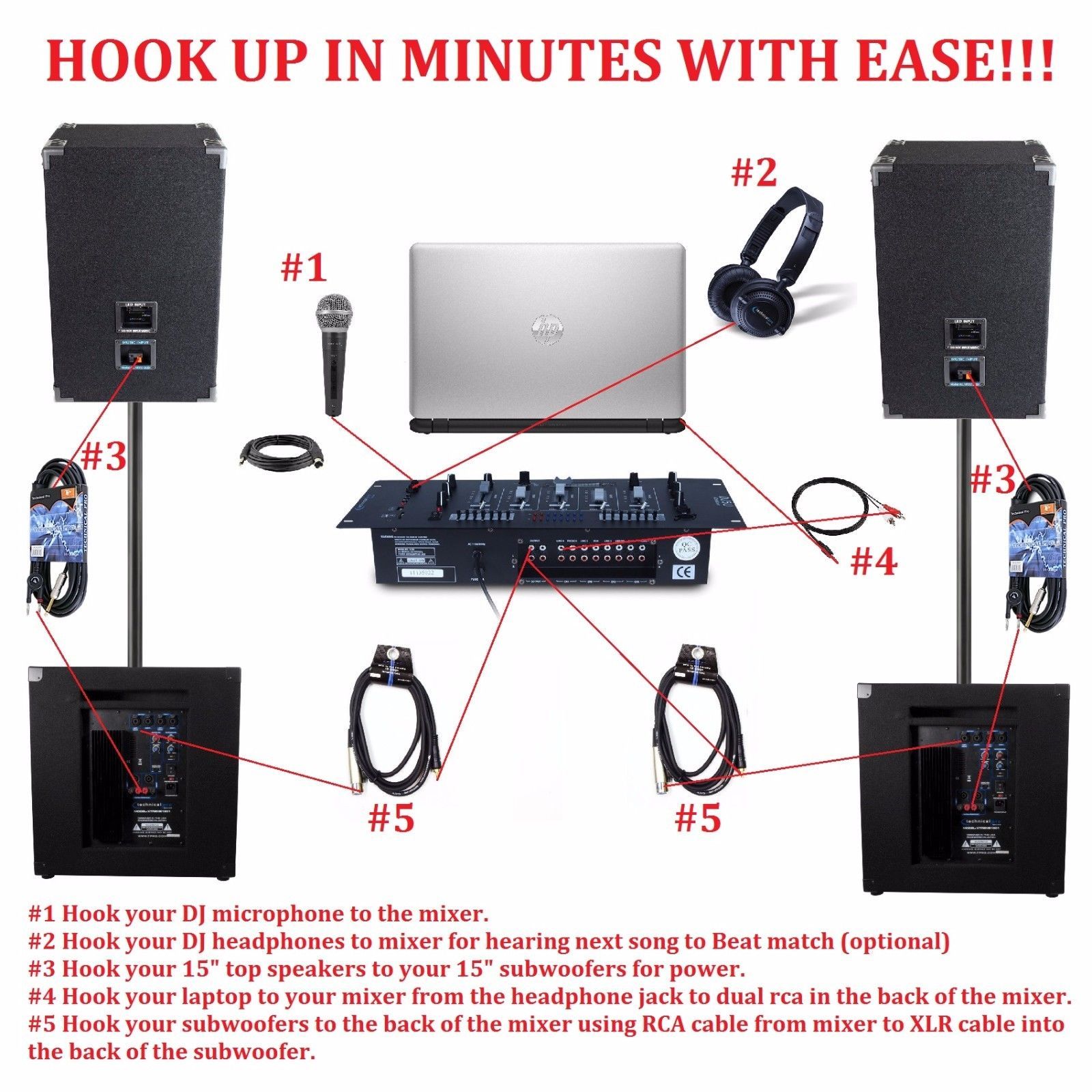 Professional computer System DJ Mixer DJ Laptop Sound System 8000 Watt