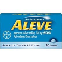Aleve Pain Reliever/Fever Reducer Naproxen Sodium Tablets, 220 mg, 50 CT.. - $18.80