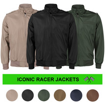 Men's Athletic Lightweight Water Resistant Slim Fit Racer Jacket