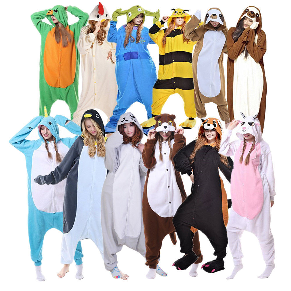Unisex Adult Animal Kigurumi Pajamas Halloween Cosplay Costume Homewear Onepiece