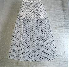 Women Dusty Blue Polka Dot Tulle Skirt Custom Plus Size Romantic Holiday Outfit image 9