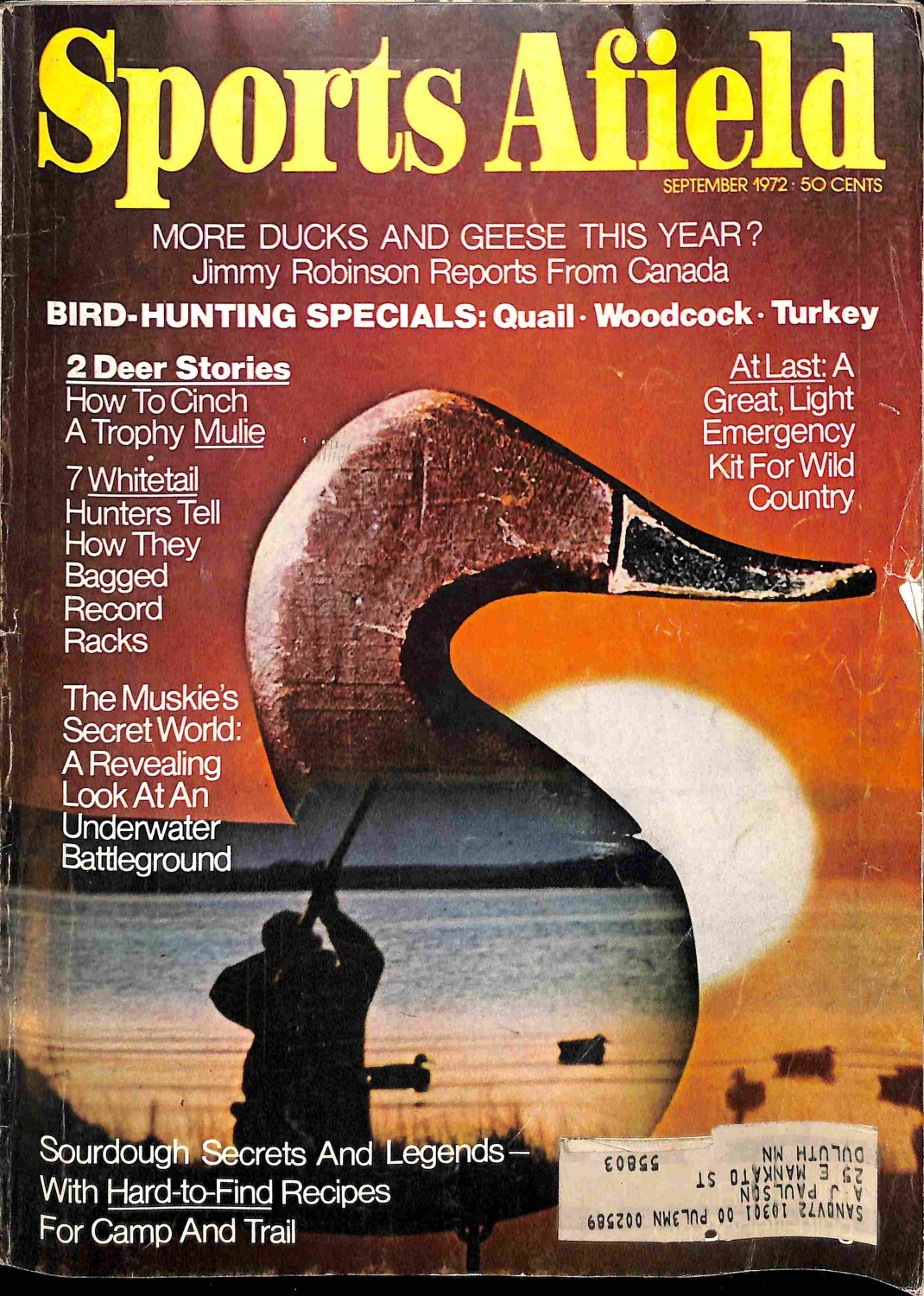 Sports Afield, September 1972 Magazine Back Issues