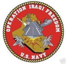 U.S.N. NAVY 5&quot; OPERATION IRAQI FREEDOM CAR WINDOW DECAL - $18.04